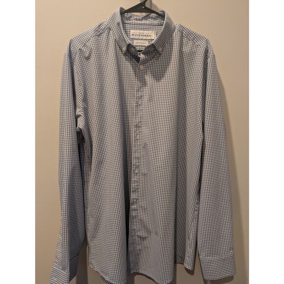 Mizzen Main Leeward Shirt Mens Large Standard FIt Blue Check Button Down - Picture 2 of 6